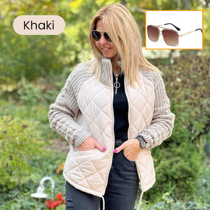 Christmas sale 2025 New Women's Knit Patchwork Puffy Jacket