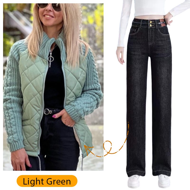 Christmas sale 2025 New Women's Knit Patchwork Puffy Jacket