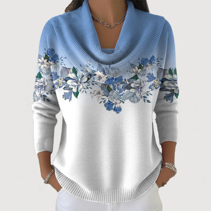Alora™ | Pullover mit floralem Wasserfallausschnitt
