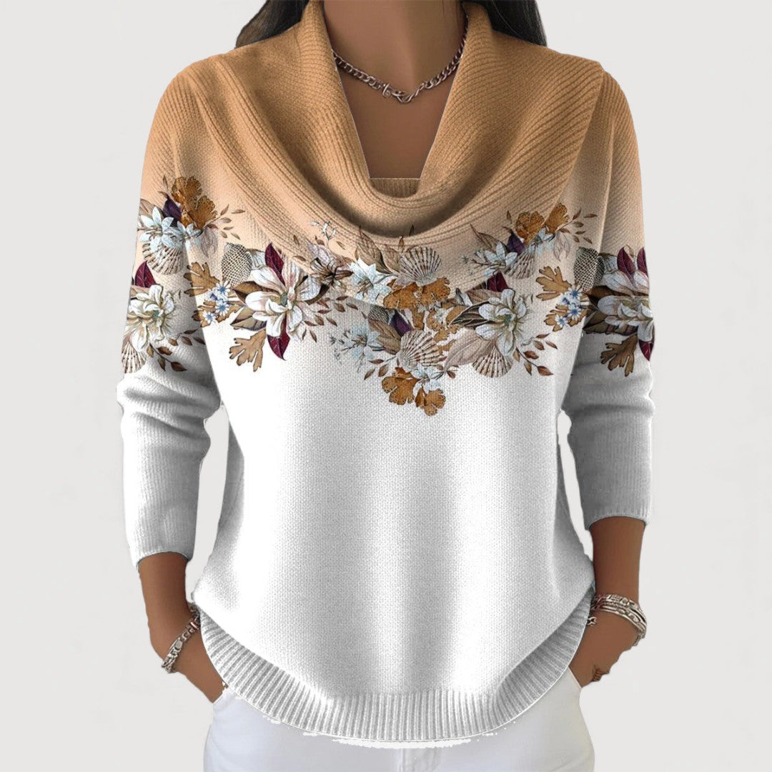 Alora™ | Pullover mit floralem Wasserfallausschnitt