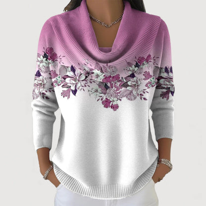 Alora™ | Pullover mit floralem Wasserfallausschnitt
