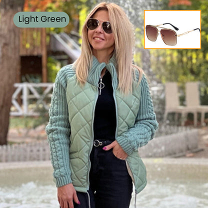 Christmas sale 2025 New Women's Knit Patchwork Puffy Jacket