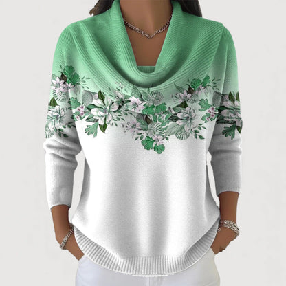 Alora™ | Pullover mit floralem Wasserfallausschnitt