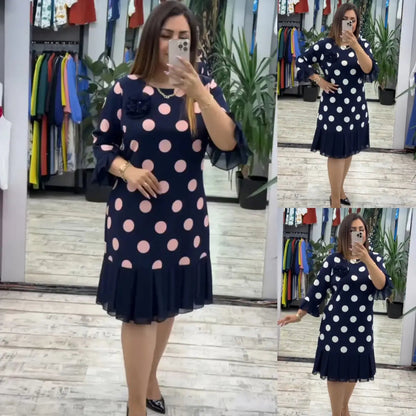 Palerine | Plissiertes Kleid mit Polka-Dots