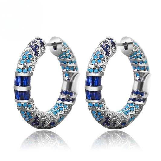 Icy Spark Hoop Earrings | White Gold