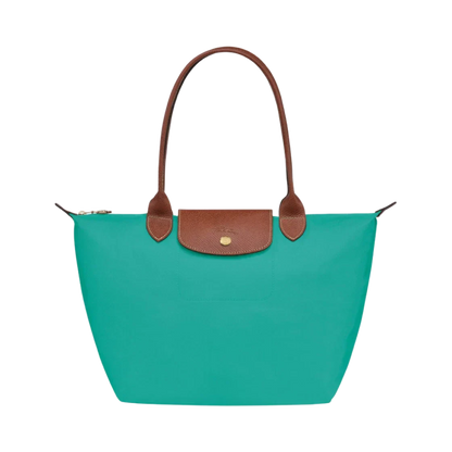 Longchamp – Große Le Pliage Tote, Türkis 