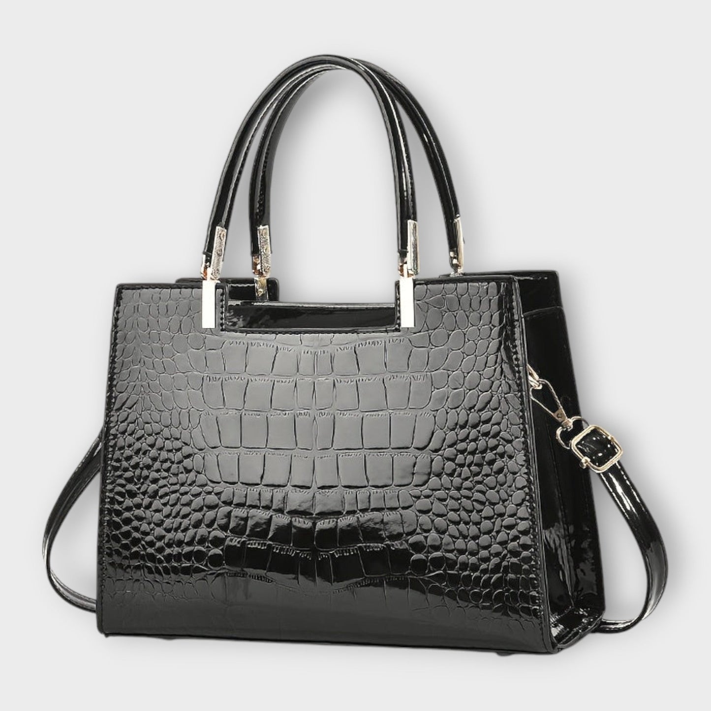 Maison Verdelle -  Shiny Crocodile Skin Pattern Handbag