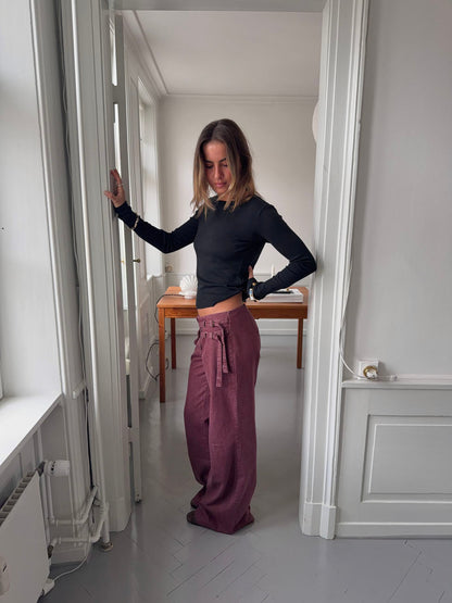Savora pants with details - Burgundy