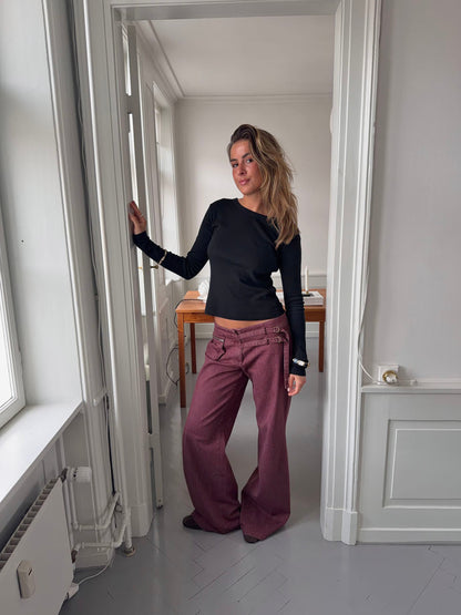 Savora pants with details - Burgundy