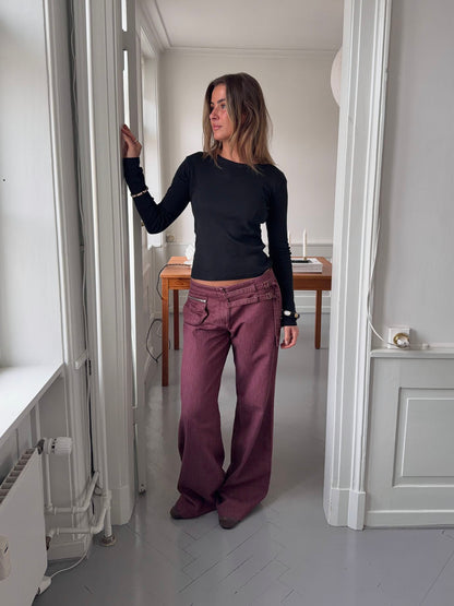 Savora pants with details - Burgundy