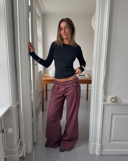 Savora pants with details - Burgundy