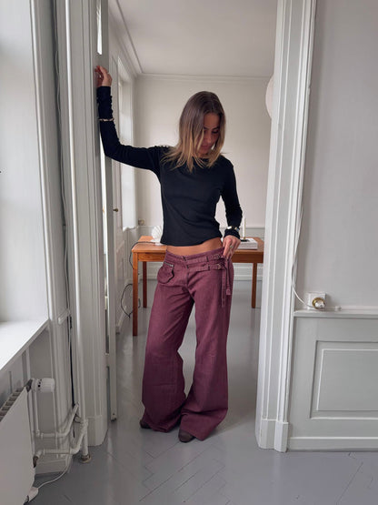 Savora pants with details - Burgundy