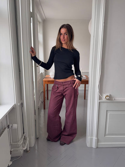 Savora pants with details - Burgundy
