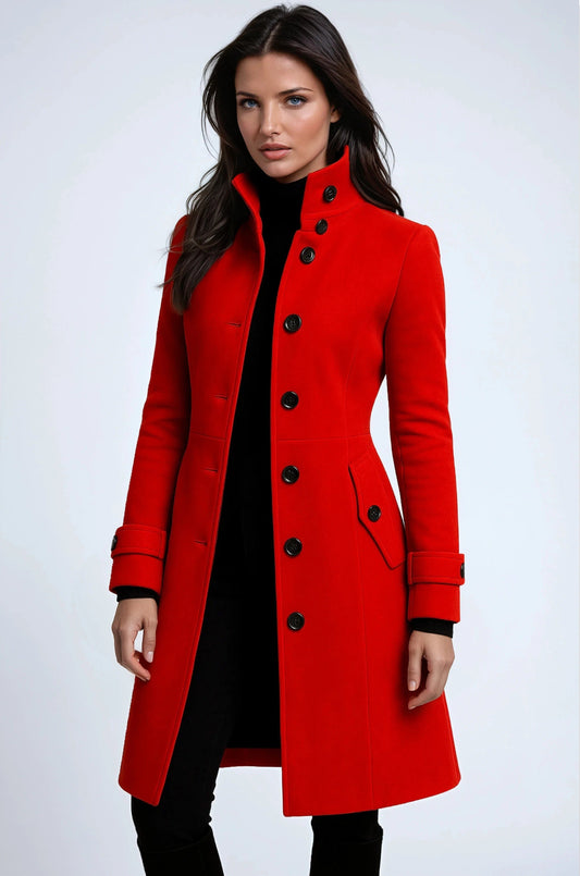 Women’s High-Collar Winter Trench Coat