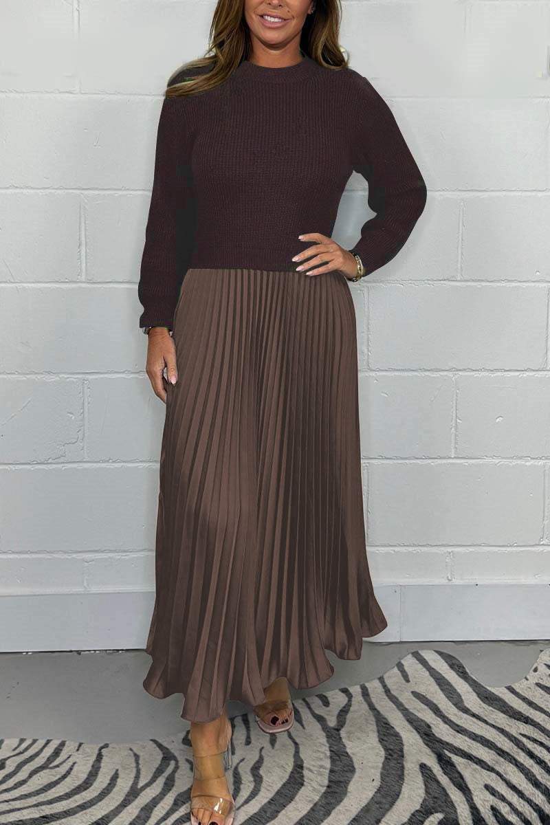 Extended-Black Friday Promotion 41% OFF - Long Sleeve Jumper & Pleated Bottom Dress