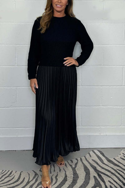 Extended-Black Friday Promotion 41% OFF - Long Sleeve Jumper & Pleated Bottom Dress