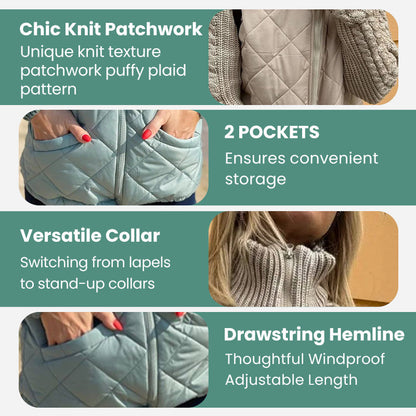 Christmas sale 2025 New Women's Knit Patchwork Puffy Jacket