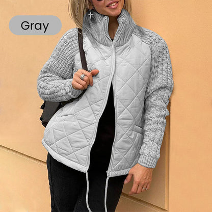 Christmas sale 2025 New Women's Knit Patchwork Puffy Jacket